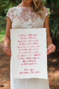 watercolor calligraphy wedding vows