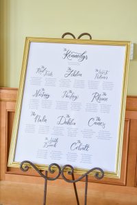 calligraphy seating chart