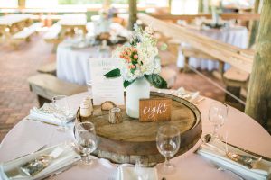 table number, menu card and place cards